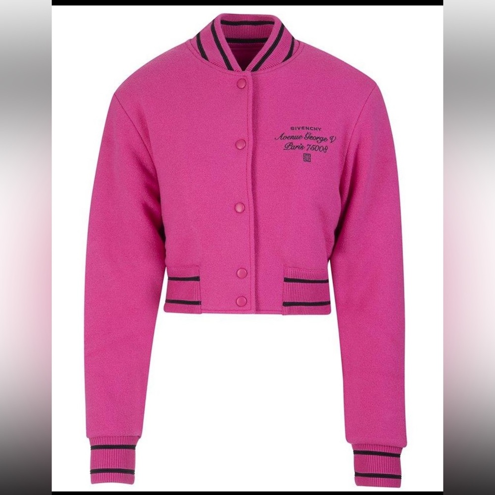 Givenchy Pink Varsity Jacket with Black Trim